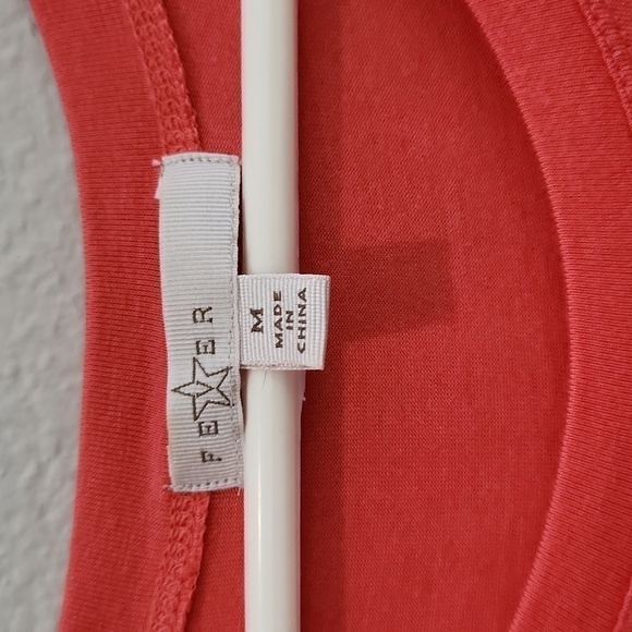 Fever WOMANS CORAL OPEN SHOLDER lONG FLOWY TOP SZ MEDIUM - Picture 2 of 7